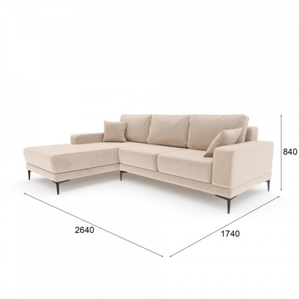 Диван угловой левый Мемфис Velutto 04