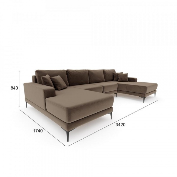 Диван угловой П-образный Мемфис Velutto 23