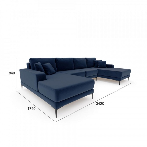 Диван угловой П-образный Мемфис Velutto 26