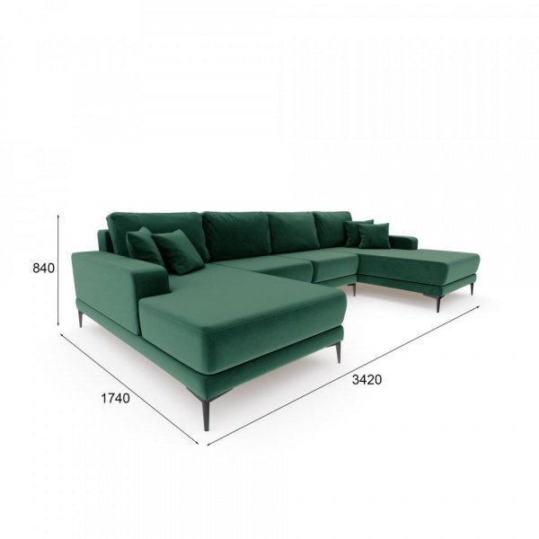 Диван угловой П-образный Мемфис Velutto 33