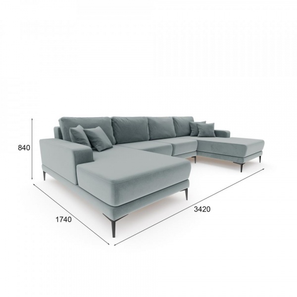 Диван угловой П-образный Мемфис Velutto 53