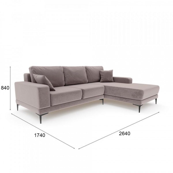 Диван угловой правый Мемфис Velutto 08