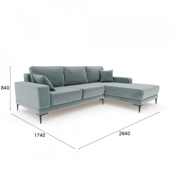 Диван угловой правый Мемфис Velutto 53