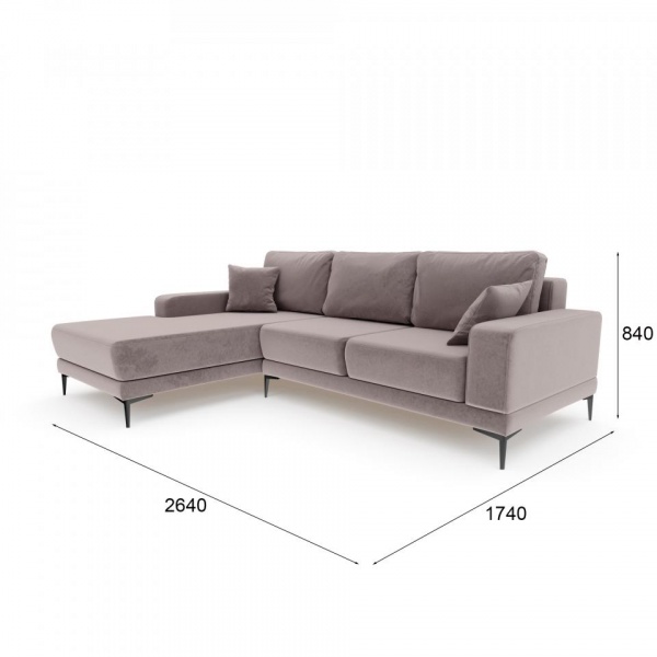 Диван угловой левый Мемфис Velutto 08