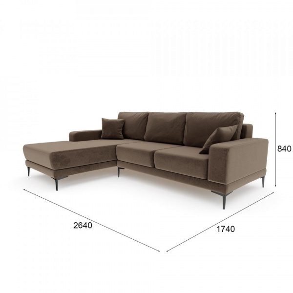 Диван угловой левый Мемфис Velutto 23