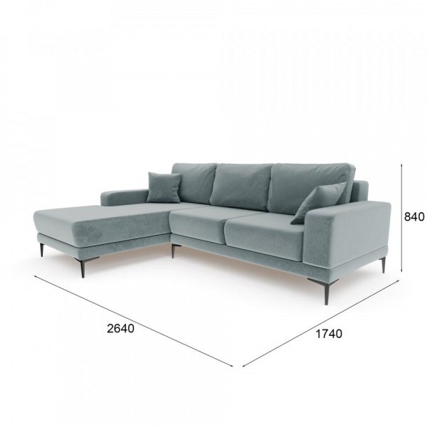 Диван угловой левый Мемфис Velutto 53