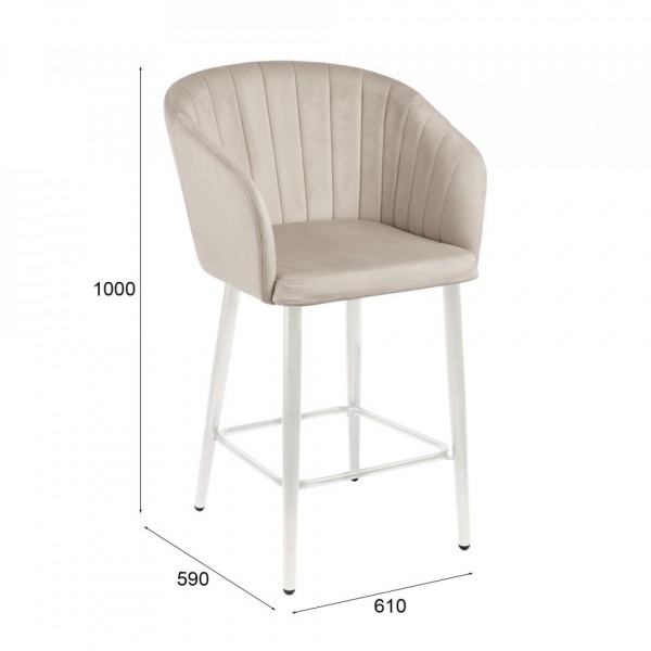 Стул полубарный Микки Белый / Velutto 04