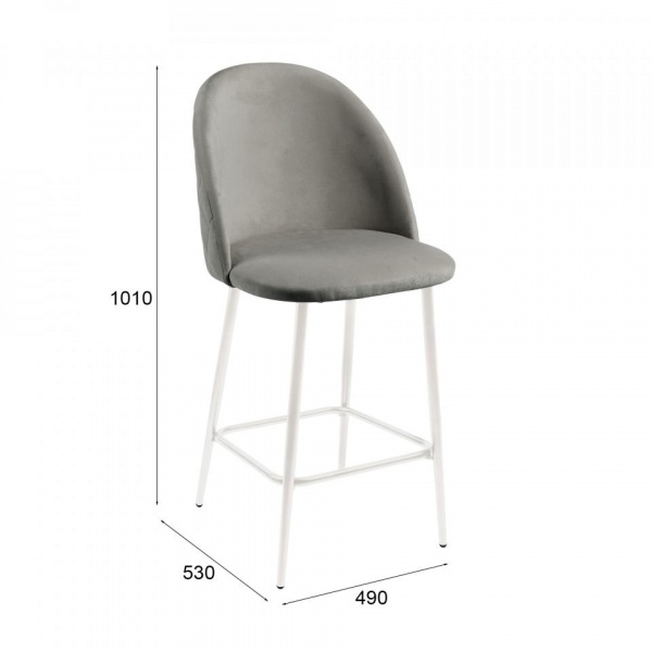 Стул полубарный Дэни Белый / Velutto 52