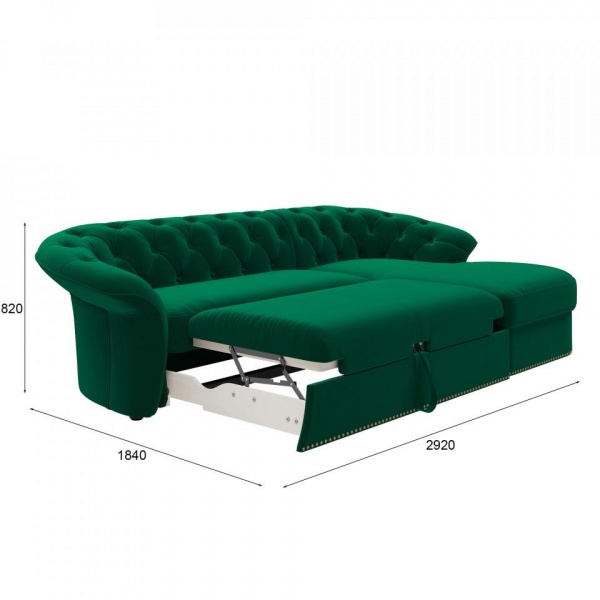 Диван угловой правый Гермес Velutto 33