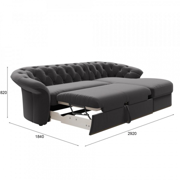 Диван угловой правый Гермес Velutto 32