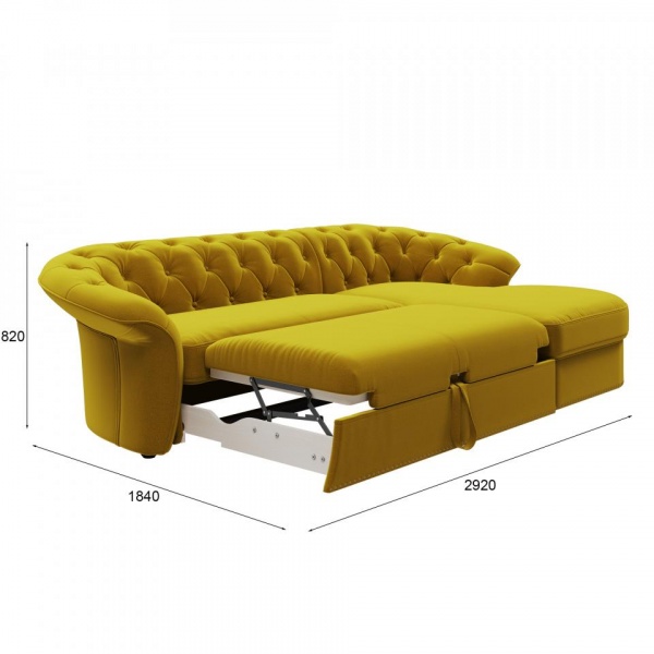 Диван угловой правый Гермес Velutto 28