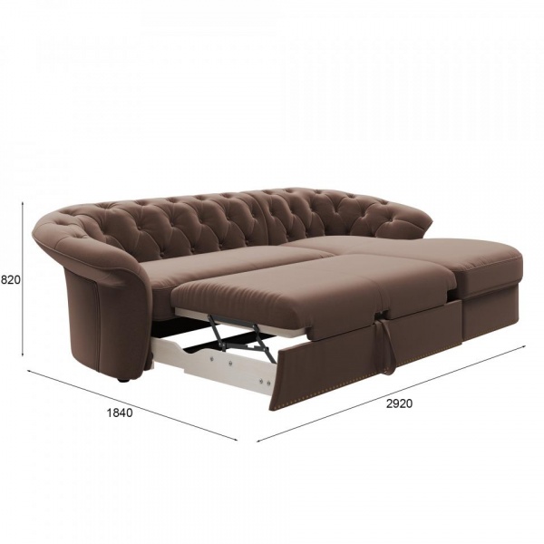 Диван угловой правый Гермес Velutto 22