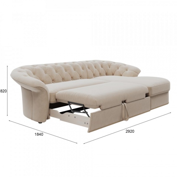 Диван угловой правый Гермес Velutto 04