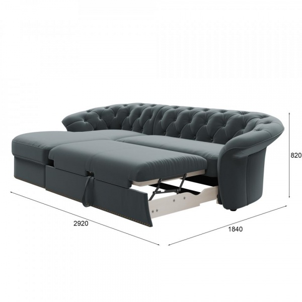 Диван угловой левый Гермес Velutto 53