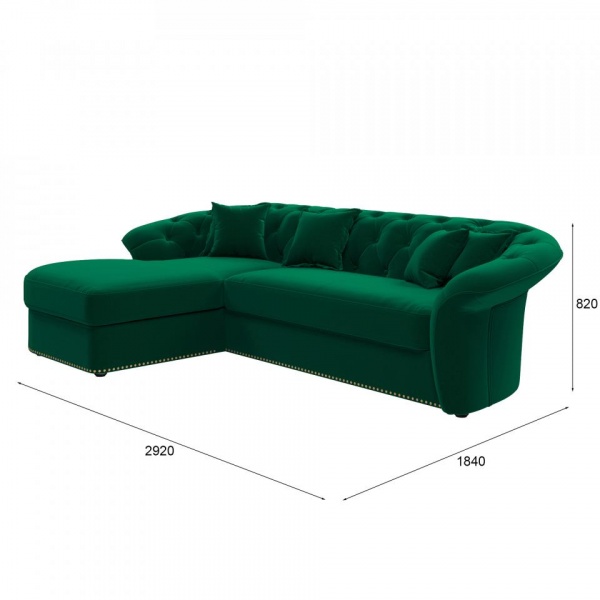 Диван угловой левый Гермес Velutto 33