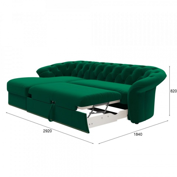 Диван угловой левый Гермес Velutto 33