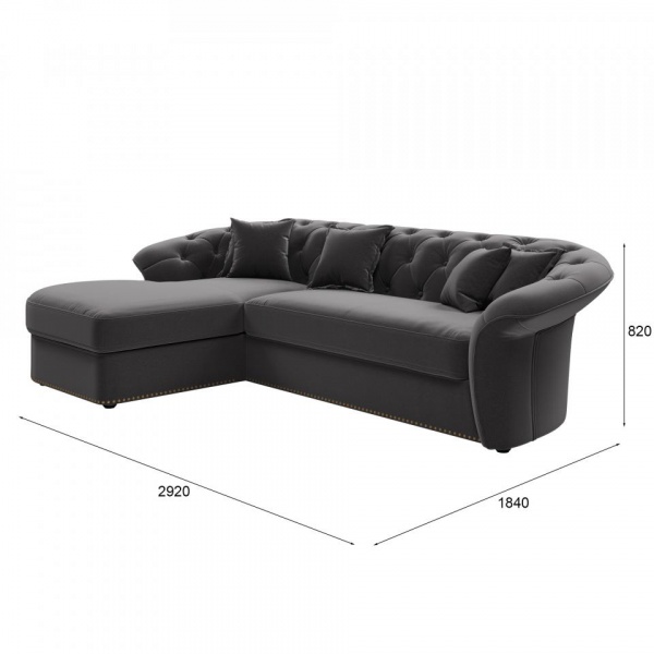 Диван угловой левый Гермес Velutto 32