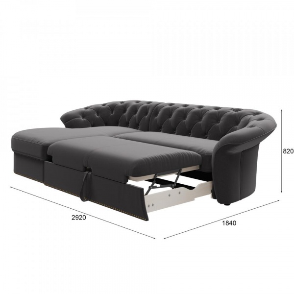 Диван угловой левый Гермес Velutto 32