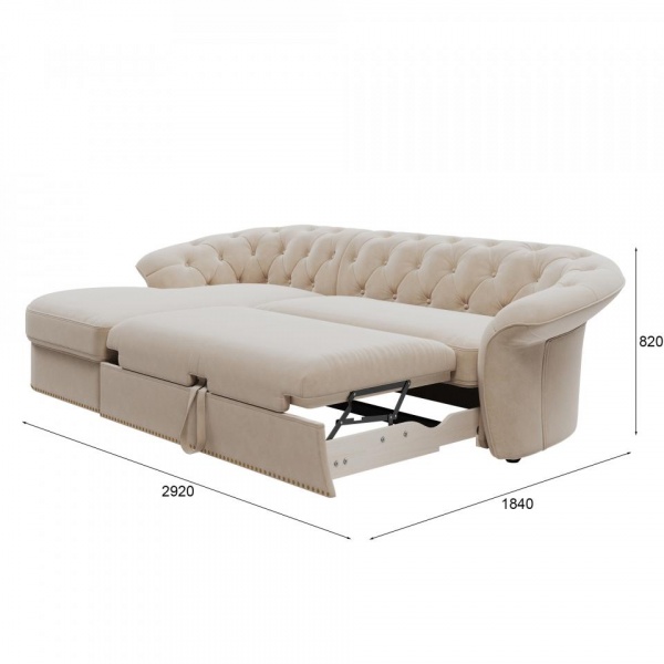 Диван угловой левый Гермес Velutto 04