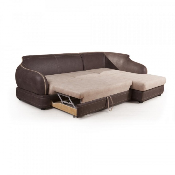 Диван угловой правый Неаполь Tesoro темно-коричневый (эз) / Chiaro 20