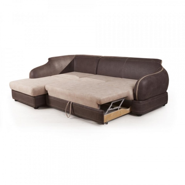 Диван угловой левый Неаполь Tesoro темно-коричневый (эз) / Chiaro 20