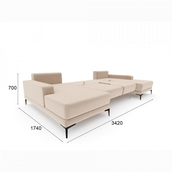 Диван угловой П-образный Мемфис Velutto 04