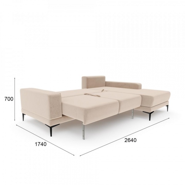 Диван угловой правый Мемфис Velutto 04