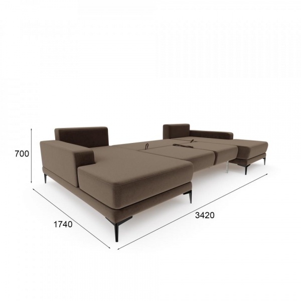 Диван угловой П-образный Мемфис Velutto 23