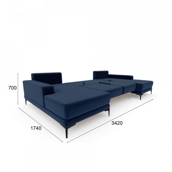 Диван угловой П-образный Мемфис Velutto 26