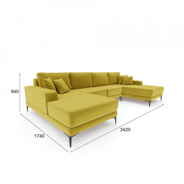 Диван угловой П-образный Мемфис Velutto 28