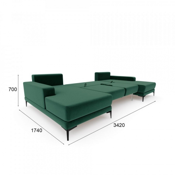 Диван угловой П-образный Мемфис Velutto 33