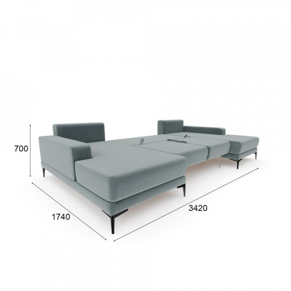 Диван угловой П-образный Мемфис Velutto 53