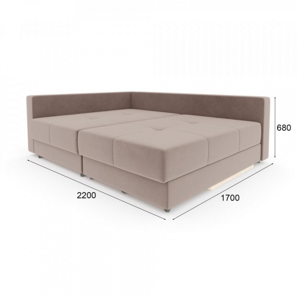 Диван угловой левый Базель Velutto 22