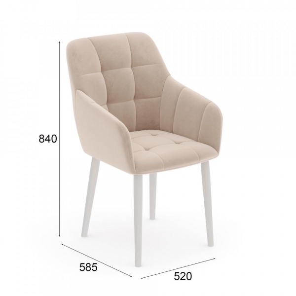 Стул Джером Белый / Velutto 04