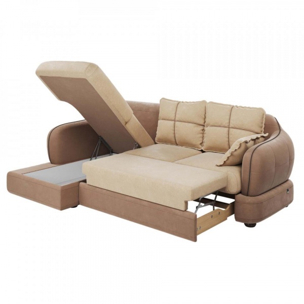 Диван угловой левый Неаполь Tesoro латте (эз) / Chiaro 20