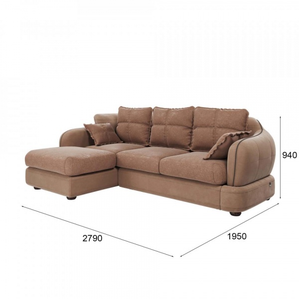 Диван угловой левый Неаполь Tesoro латте (эз) / Chiaro 4