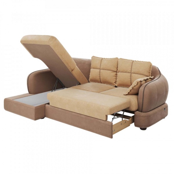 Диван угловой левый Неаполь Tesoro латте (эз) / Chiaro 1