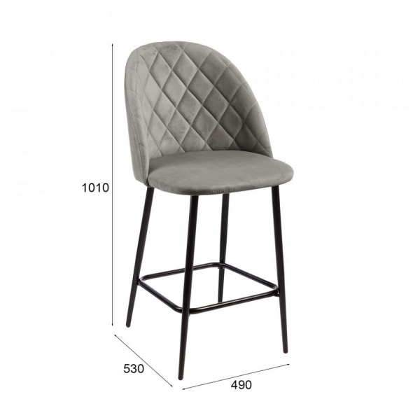 Стул полубарный Кристоф Чёрный / Velutto 52