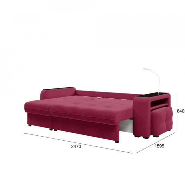 Диван угловой левый Киль-4 с пуфом Velutto 29