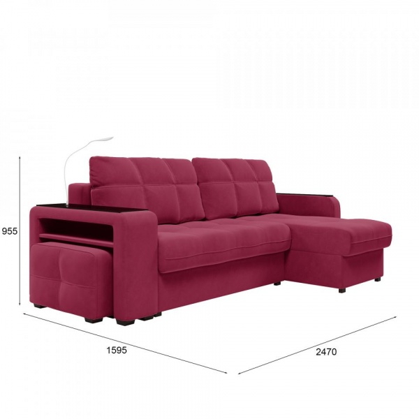 Диван угловой правый Киль-4 с пуфом Velutto 29