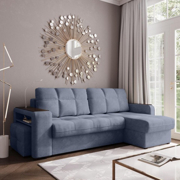 Диван угловой правый Киль-4 с пуфом Kashemir 796