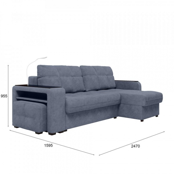 Диван угловой правый Киль-4 с пуфом Kashemir 796