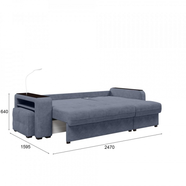 Диван угловой правый Киль-4 с пуфом Kashemir 796