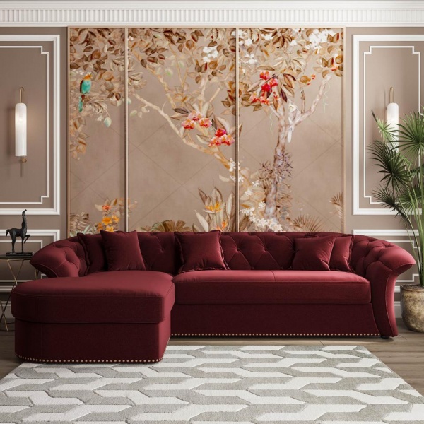 Диван угловой левый Гермес Velutto 29