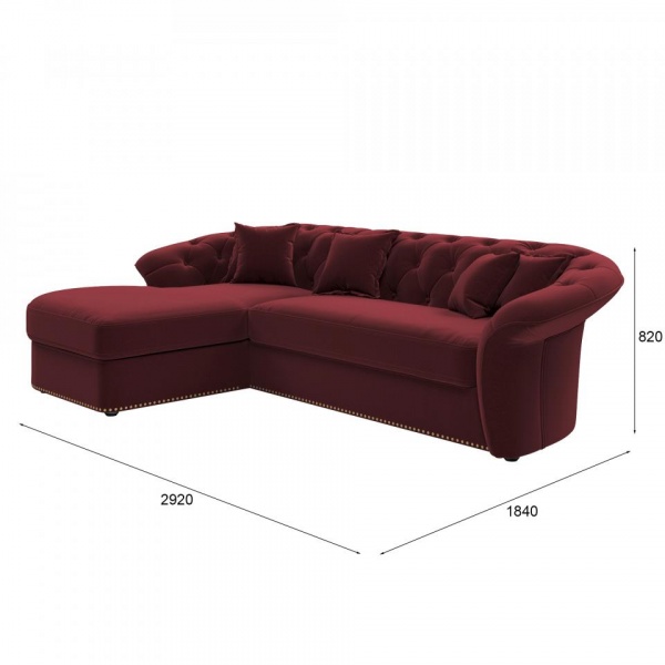 Диван угловой левый Гермес Velutto 29