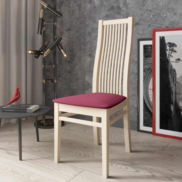 Стул Марио 044 Эмаль слоновая кость / Velutto 29