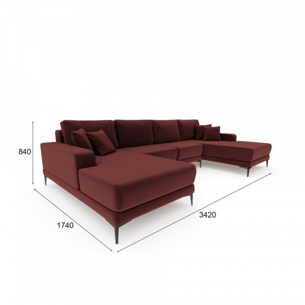 Диван угловой П-образный Мемфис Velutto 29