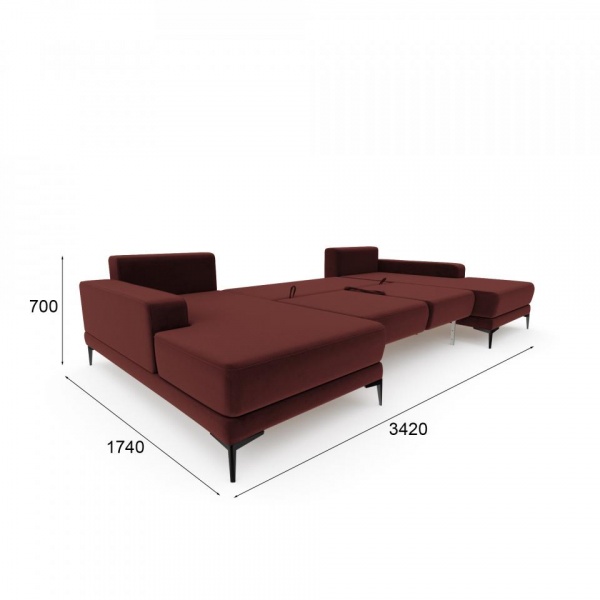 Диван угловой П-образный Мемфис Velutto 29