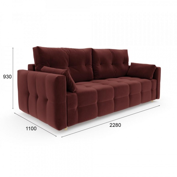 Диван Лагос с пружинным блоком 256 Velutto 29