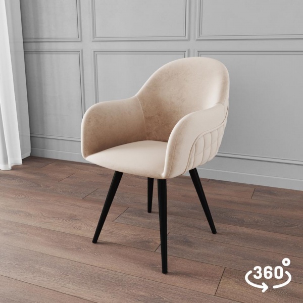 Стул поворотный Майкл 360° Чёрный / Velutto 04